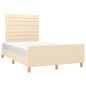 vidaXL Bettgestell mit Kopfteil Creme 120x200 cm Stoff vidaXL Bettgestell mit Kopfteil Creme 120x200 cm Stoff