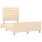 vidaXL Bettgestell mit Kopfteil Creme 120x200 cm Stoff vidaXL Bettgestell mit Kopfteil Creme 120x200 cm Stoff
