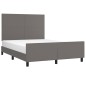 vidaXL Bettgestell mit Kopfteil Grau 140x200 cm Kunstleder vidaXL Bettgestell mit Kopfteil Grau 140x200 cm Kunstleder
