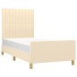 vidaXL Bettgestell mit Kopfteil Creme 100x200 cm Stoff vidaXL Bettgestell mit Kopfteil Creme 100x200 cm Stoff