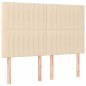 vidaXL Bettgestell mit Kopfteil Creme 140x190 cm Stoff vidaXL Bettgestell mit Kopfteil Creme 140x190 cm Stoff