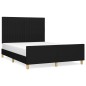 vidaXL Bettgestell mit Kopfteil Schwarz 140x200 cm Stoff vidaXL Bettgestell mit Kopfteil Schwarz 140x200 cm Stoff