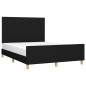 vidaXL Bettgestell mit Kopfteil Schwarz 140x200 cm Stoff vidaXL Bettgestell mit Kopfteil Schwarz 140x200 cm Stoff