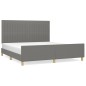 vidaXL Bettgestell mit Kopfteil Dunkelgrau 160x200 cm Stoff vidaXL Bettgestell mit Kopfteil Dunkelgrau 160x200 cm Stoff