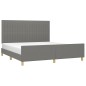 vidaXL Bettgestell mit Kopfteil Dunkelgrau 160x200 cm Stoff vidaXL Bettgestell mit Kopfteil Dunkelgrau 160x200 cm Stoff