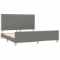 vidaXL Bettgestell mit Kopfteil Dunkelgrau 160x200 cm Stoff vidaXL Bettgestell mit Kopfteil Dunkelgrau 160x200 cm Stoff