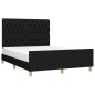vidaXL Bettgestell mit Kopfteil Schwarz 140x190 cm Stoff vidaXL Bettgestell mit Kopfteil Schwarz 140x190 cm Stoff