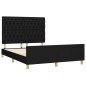 vidaXL Bettgestell mit Kopfteil Schwarz 140x190 cm Stoff vidaXL Bettgestell mit Kopfteil Schwarz 140x190 cm Stoff
