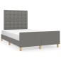 vidaXL Bettgestell mit Kopfteil Dunkelgrau 120x200 cm Stoff vidaXL Bettgestell mit Kopfteil Dunkelgrau 120x200 cm Stoff