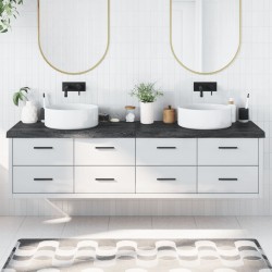 Waschtischplatte Dunkelgrau 200x60x6 cm Massivholz Behandelt