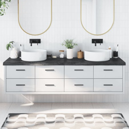 Waschtischplatte Dunkelgrau 200x60x6 cm Massivholz Behandelt