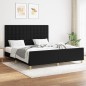 vidaXL Bettgestell mit Kopfteil Schwarz 160x200 cm Stoff vidaXL Bettgestell mit Kopfteil Schwarz 160x200 cm Stoff