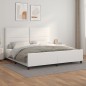 vidaXL Bettgestell mit Kopfteil Weiß 200x200 cm Kunstleder vidaXL Bettgestell mit Kopfteil Weiß 200x200 cm Kunstleder