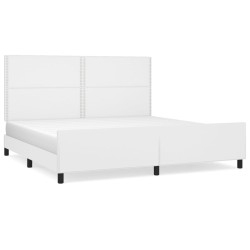 vidaXL Bettgestell mit Kopfteil Weiß 200x200 cm Kunstleder
