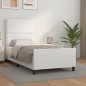 vidaXL Bettgestell mit Kopfteil Weiß 100x200 cm Kunstleder vidaXL Bettgestell mit Kopfteil Weiß 100x200 cm Kunstleder