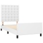 vidaXL Bettgestell mit Kopfteil Weiß 90x190 cm Kunstleder vidaXL Bettgestell mit Kopfteil Weiß 90x190 cm Kunstleder