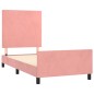 vidaXL Bettgestell mit Kopfteil Rosa 90x200 cm Samt vidaXL Bettgestell mit Kopfteil Rosa 90x200 cm Samt
