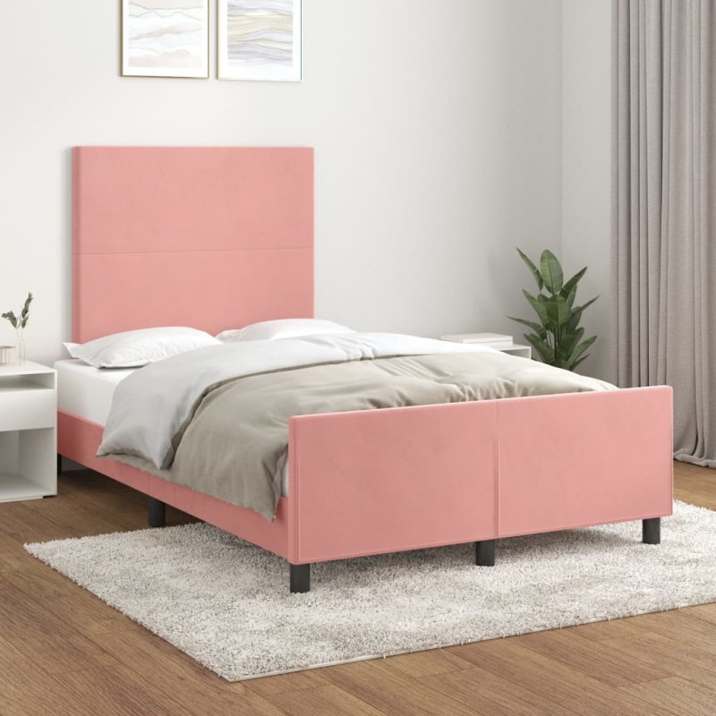 vidaXL Bettgestell mit Kopfteil Rosa 120x200 cm Samt vidaXL Bettgestell mit Kopfteil Rosa 120x200 cm Samt