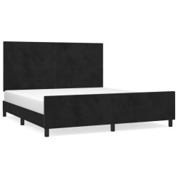 vidaXL Bettgestell mit Kopfteil Schwarz 180x200 cm Samt