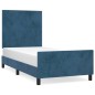 vidaXL Bettgestell mit Kopfteil Dunkelblau 90x190 cm Samt vidaXL Bettgestell mit Kopfteil Dunkelblau 90x190 cm Samt