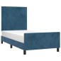 vidaXL Bettgestell mit Kopfteil Dunkelblau 90x190 cm Samt vidaXL Bettgestell mit Kopfteil Dunkelblau 90x190 cm Samt