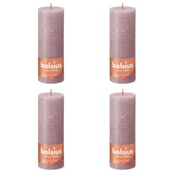 Bolsius Rustikale Stumpenkerzen Shine 4 Stk. 190x68 mm Aschenrosa