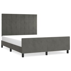 vidaXL Bettgestell mit Kopfteil Dunkelgrau 140x200 cm Samt