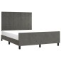 vidaXL Bettgestell mit Kopfteil Dunkelgrau 140x200 cm Samt vidaXL Bettgestell mit Kopfteil Dunkelgrau 140x200 cm Samt