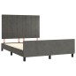 vidaXL Bettgestell mit Kopfteil Dunkelgrau 140x200 cm Samt vidaXL Bettgestell mit Kopfteil Dunkelgrau 140x200 cm Samt