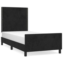 vidaXL Bettgestell mit Kopfteil Schwarz 100x200 cm Samt