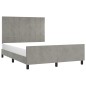 vidaXL Bettgestell mit Kopfteil Hellgrau 140x190 cm Samt vidaXL Bettgestell mit Kopfteil Hellgrau 140x190 cm Samt