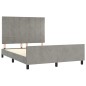 vidaXL Bettgestell mit Kopfteil Hellgrau 140x190 cm Samt vidaXL Bettgestell mit Kopfteil Hellgrau 140x190 cm Samt