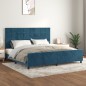 vidaXL Bettgestell mit Kopfteil Dunkelblau 200x200 cm Samt vidaXL Bettgestell mit Kopfteil Dunkelblau 200x200 cm Samt