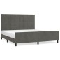 vidaXL Bettgestell mit Kopfteil Dunkelgrau 160x200 cm Samt vidaXL Bettgestell mit Kopfteil Dunkelgrau 160x200 cm Samt
