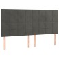 vidaXL Bettgestell mit Kopfteil Dunkelgrau 160x200 cm Samt vidaXL Bettgestell mit Kopfteil Dunkelgrau 160x200 cm Samt