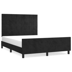 vidaXL Bettgestell mit Kopfteil Schwarz 140x190 cm Samt
