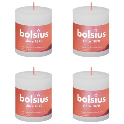 Bolsius Rustikale Stumpenkerzen Shine 4 Stk. 80x68 mm Wolkenweiß