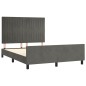 vidaXL Bettgestell mit Kopfteil Dunkelgrau 140x190 cm Samt vidaXL Bettgestell mit Kopfteil Dunkelgrau 140x190 cm Samt