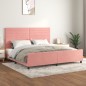 vidaXL Bettgestell mit Kopfteil Rosa 200x200 cm Samt vidaXL Bettgestell mit Kopfteil Rosa 200x200 cm Samt