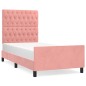 vidaXL Bettgestell mit Kopfteil Rosa 100x200 cm Samt vidaXL Bettgestell mit Kopfteil Rosa 100x200 cm Samt