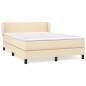 vidaXL Boxspringbett mit Matratze Creme 140x190 cm Stoff vidaXL Boxspringbett mit Matratze Creme 140x190 cm Stoff