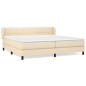 vidaXL Boxspringbett mit Matratze Creme 200x200 cm Stoff vidaXL Boxspringbett mit Matratze Creme 200x200 cm Stoff