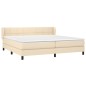 vidaXL Boxspringbett mit Matratze Creme 200x200 cm Stoff vidaXL Boxspringbett mit Matratze Creme 200x200 cm Stoff