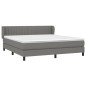 vidaXL Boxspringbett mit Matratze Dunkelgrau 160x200 cm Stoff vidaXL Boxspringbett mit Matratze Dunkelgrau 160x200 cm Stoff