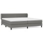 vidaXL Boxspringbett mit Matratze Dunkelgrau 200x200 cm Stoff vidaXL Boxspringbett mit Matratze Dunkelgrau 200x200 cm Stoff