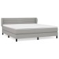 vidaXL Boxspringbett mit Matratze Hellgrau 160x200 cm Stoff vidaXL Boxspringbett mit Matratze Hellgrau 160x200 cm Stoff