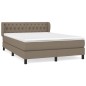 vidaXL Boxspringbett mit Matratze Taupe 140x200 cm Stoff vidaXL Boxspringbett mit Matratze Taupe 140x200 cm Stoff