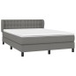 vidaXL Boxspringbett mit Matratze Dunkelgrau 140x200 cm Stoff vidaXL Boxspringbett mit Matratze Dunkelgrau 140x200 cm Stoff