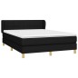 vidaXL Boxspringbett mit Matratze Schwarz 140x190 cm Stoff vidaXL Boxspringbett mit Matratze Schwarz 140x190 cm Stoff