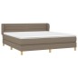 vidaXL Boxspringbett mit Matratze Taupe 180x200 cm Stoff vidaXL Boxspringbett mit Matratze Taupe 180x200 cm Stoff
